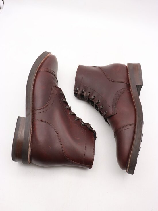Thursday Boot Co Captaint Men\'s Size 10.5 Brown Leather Lace Up Cap Toe Boots